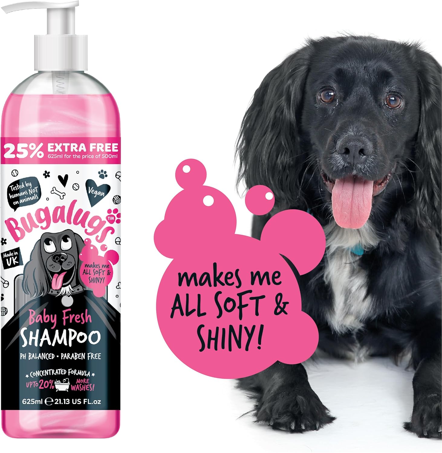 Baby Fresh Dog Shampoo Grooming Products for Smelly Dogs with Baby Powder Scent, Best Puppy Shampoo, Vegan Pet Shampoo Professional (625Ml)