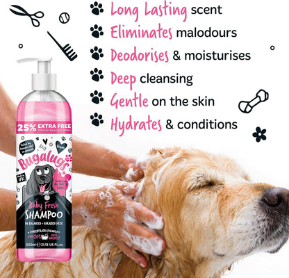 Baby Fresh Dog Shampoo Grooming Products for Smelly Dogs with Baby Powder Scent, Best Puppy Shampoo, Vegan Pet Shampoo Professional (625Ml)
