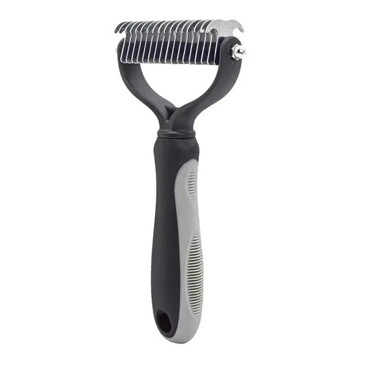 Pet Deshedding Brush Double Sided Pet Grooming Tool for Shedding and Dematting - Stainless Steel Dog Comb with Effective Results