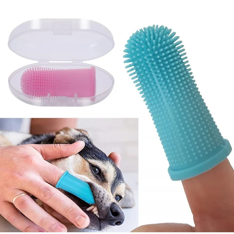 Dog Super Soft Pet Finger Toothbrush Teeth Cleaning Breath Care Nontoxic Silicone Tooth Brush Cat Dog Toothbrush Pet Products