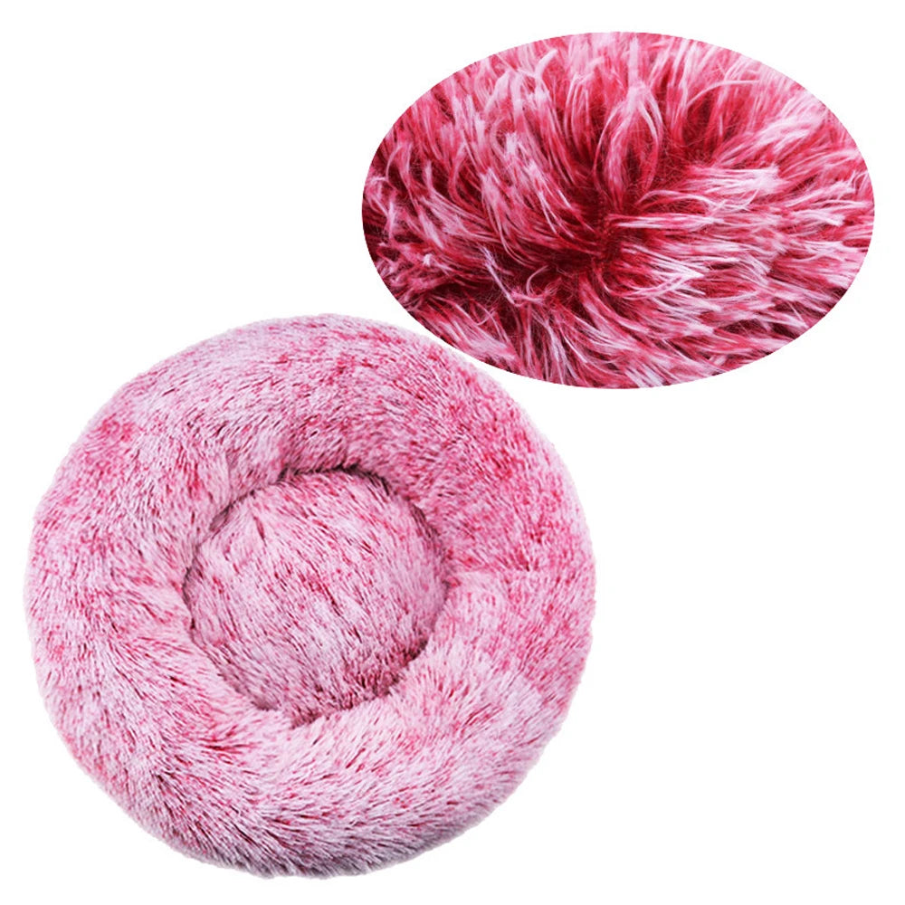Round Dog Bed Winter Warm Cat Bed Plush Basket for Dog Washable Pet Bed for Small Medium Large Dog Sofa Cat